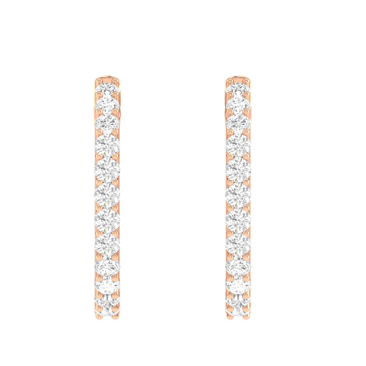 Diamond Hoop Earrings in White Gold 0.48ct