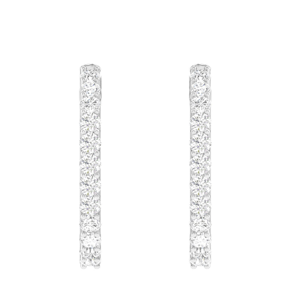 Diamond Hoop Earrings in White Gold 0.48ct