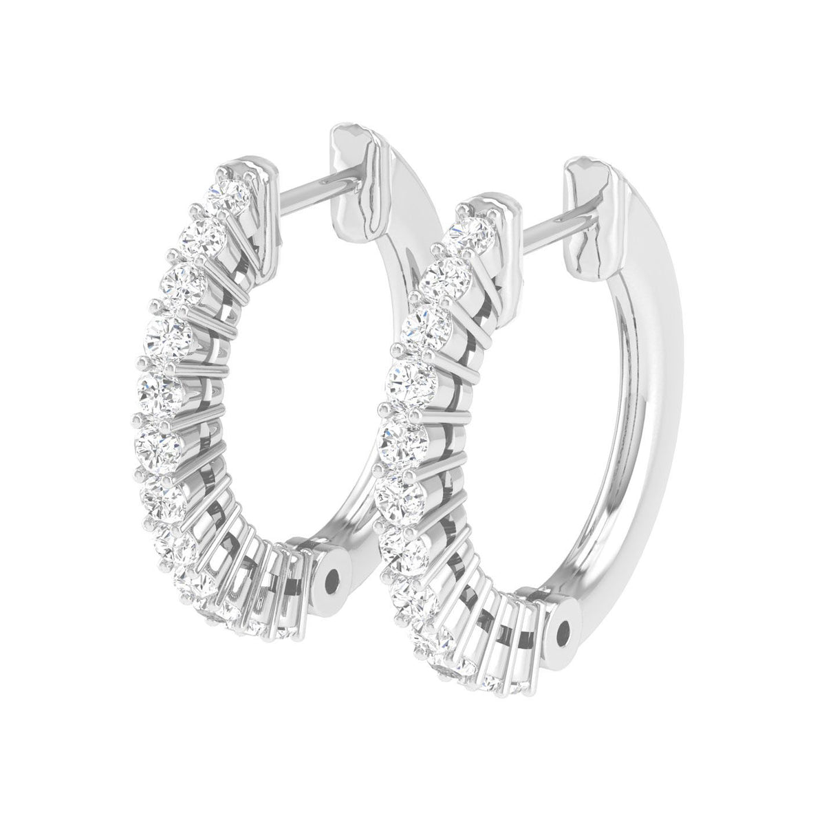 Diamond Hoop Earrings in White Gold 0.48ct