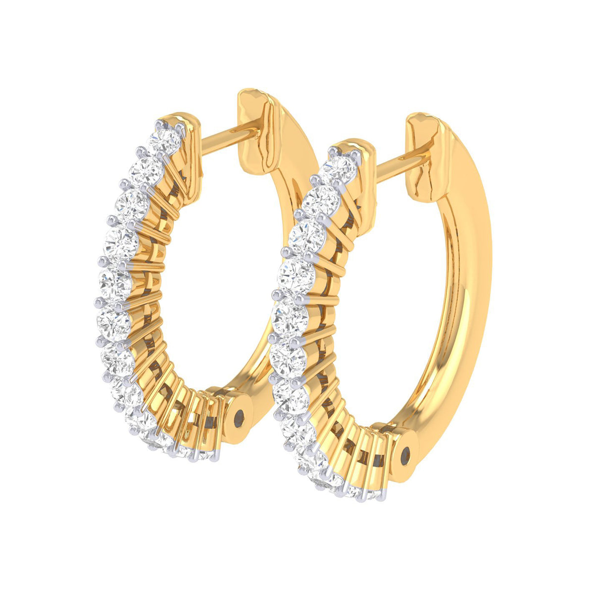 Diamond Hoop Earrings in White Gold 0.48ct