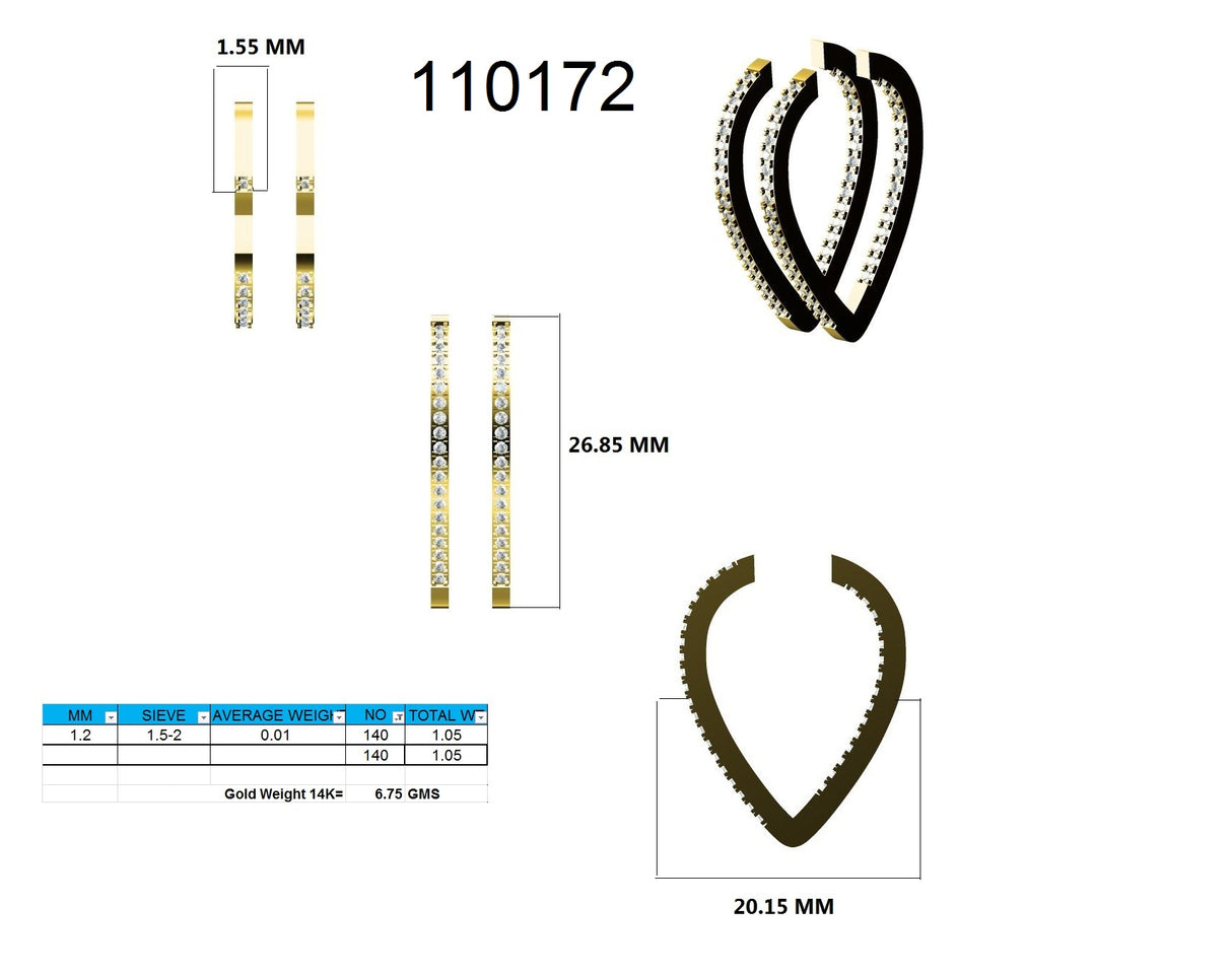 Classic Diamond Hoops 1.05 ct