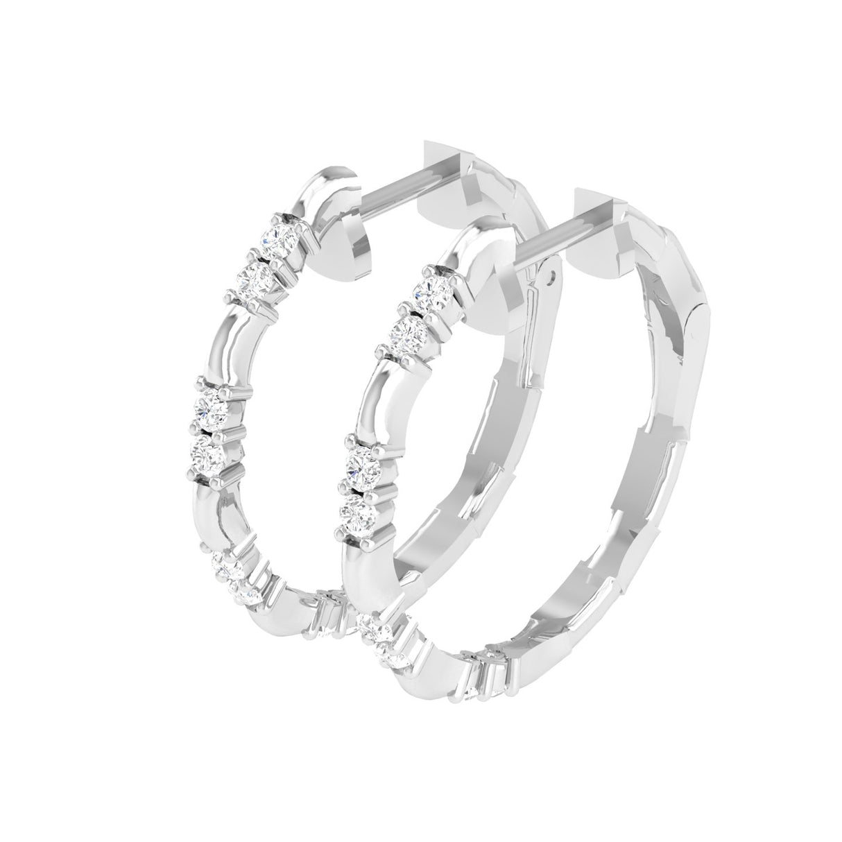 Gleaming Flower Diamond Earrings 0.44ct