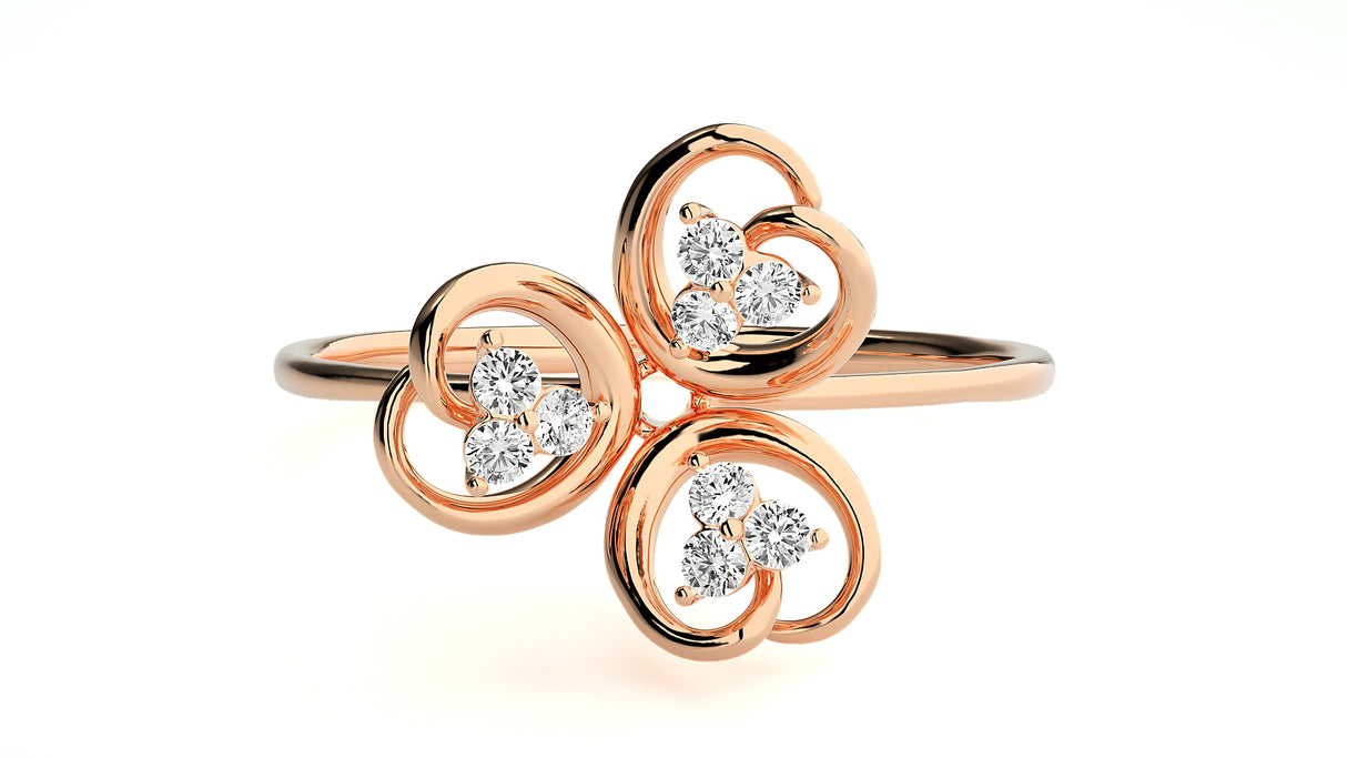 Diamond Bloom Elegance Ring 0.12 ct