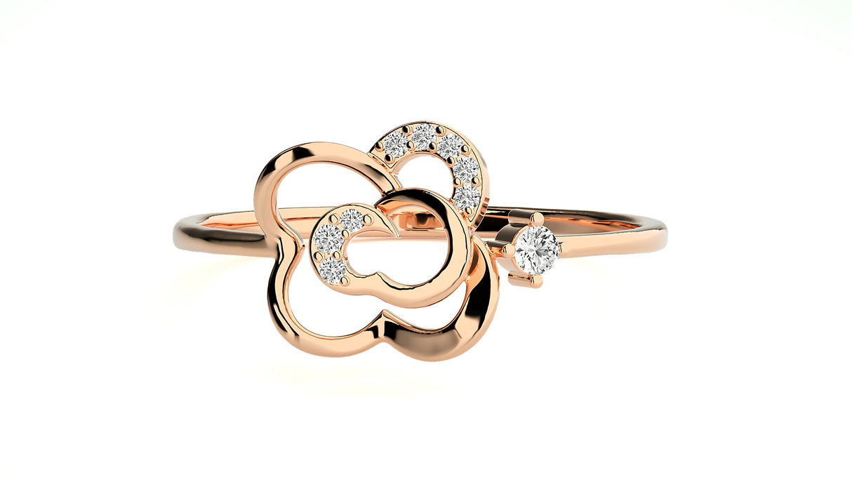 Sparkling Flower Diamond Ring 0.12 ct