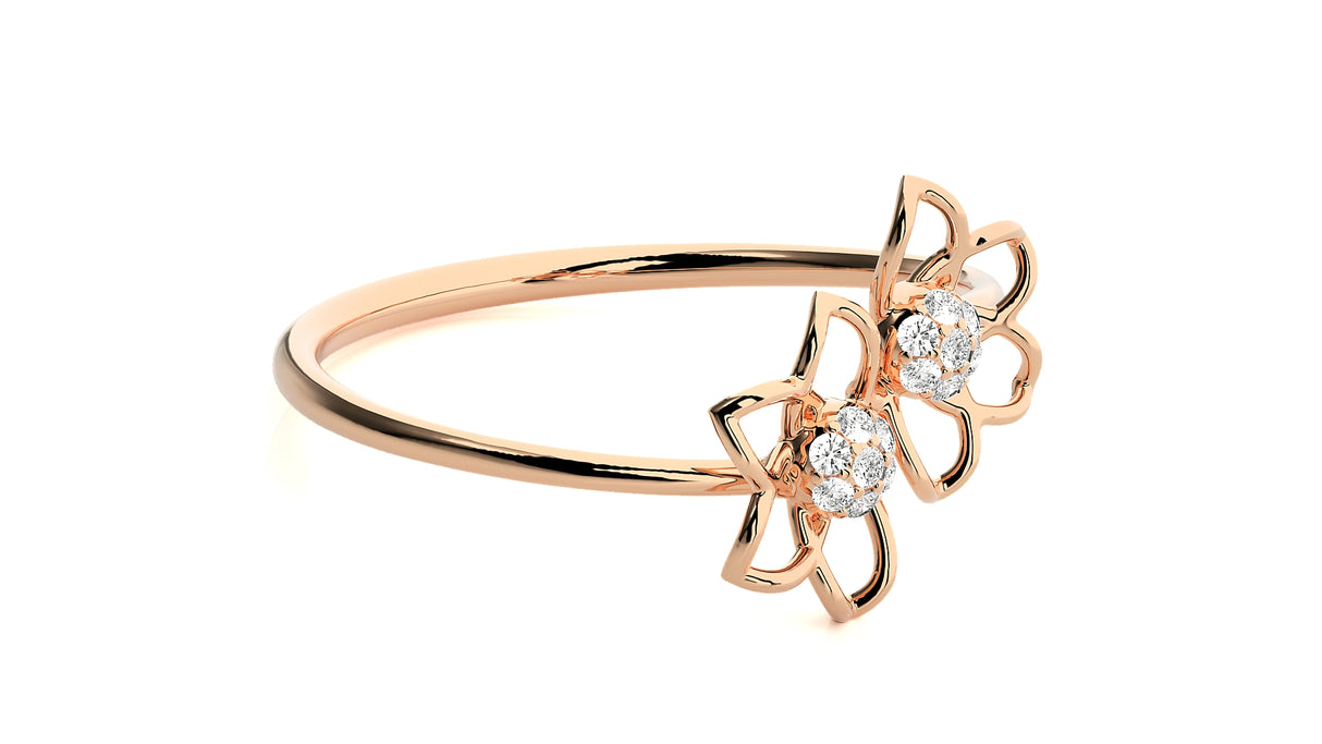Delicate petals Diamond Ring 0.12 ct