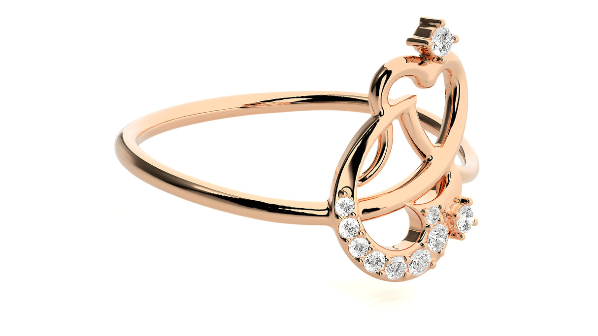 Golden Petal Diamond Ring 0.12 ct