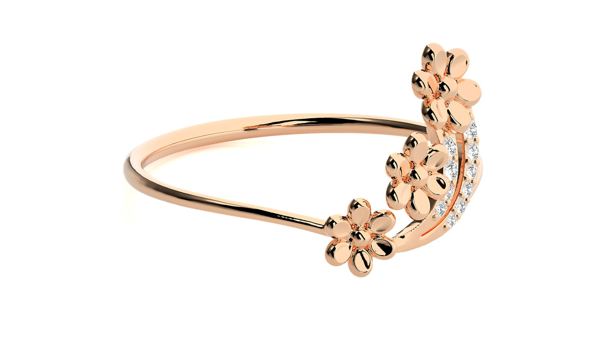 Radiant Floral Diamond Ring 0.12 ct