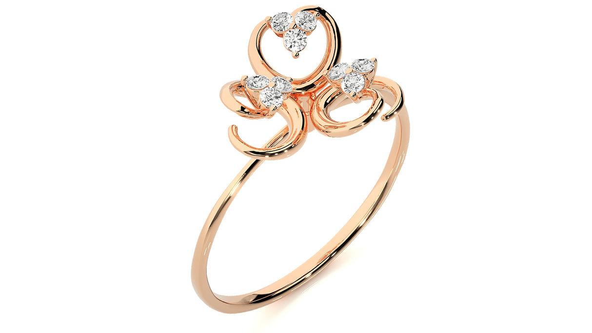 Diamond Bloom Elegance Ring 0.12 ct