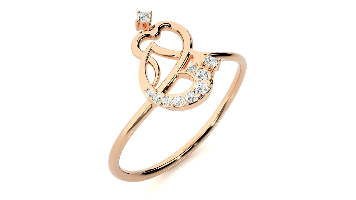 Golden Petal Diamond Ring 0.12 ct