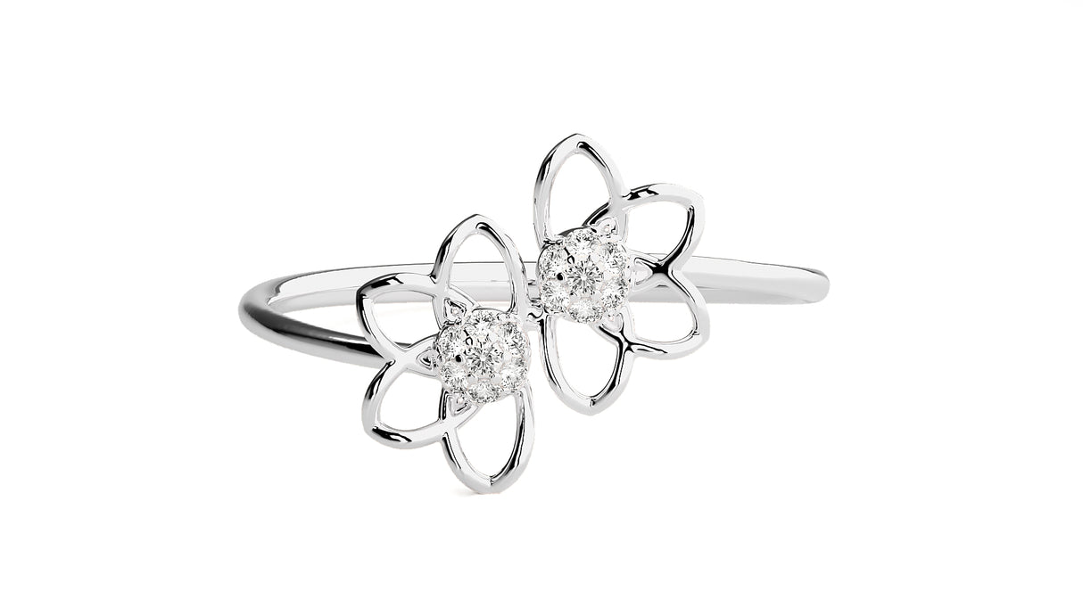 Delicate petals Diamond Ring 0.12 ct