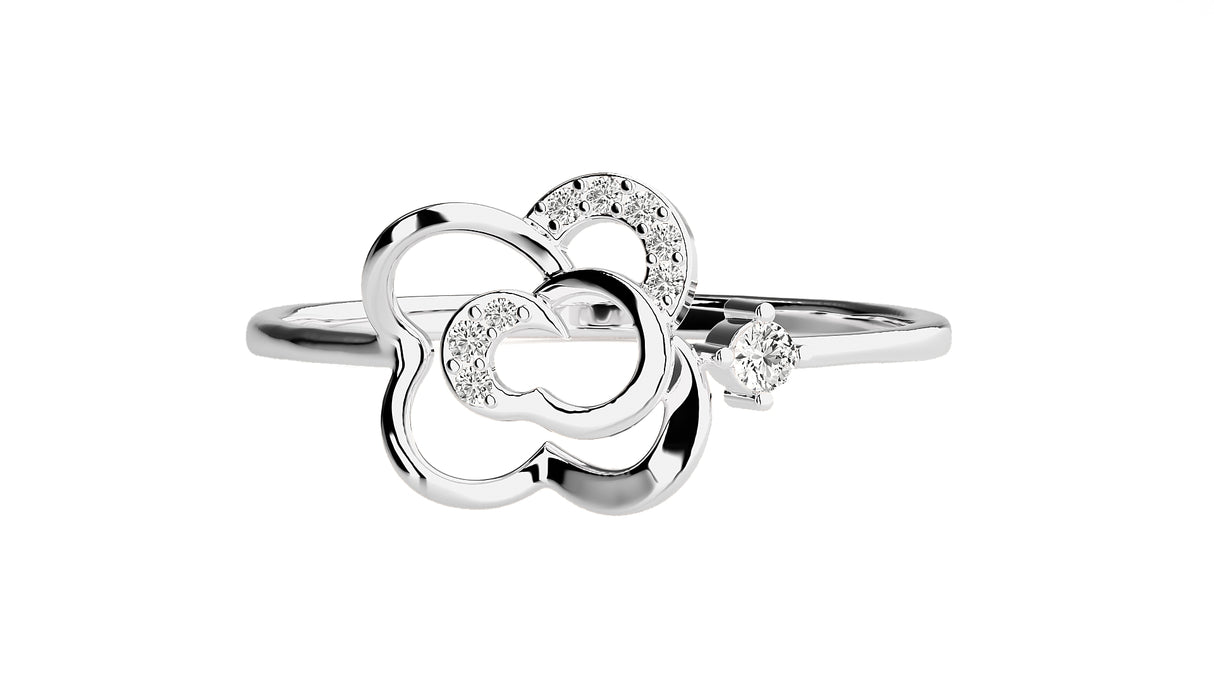 Sparkling Flower Diamond Ring 0.12 ct