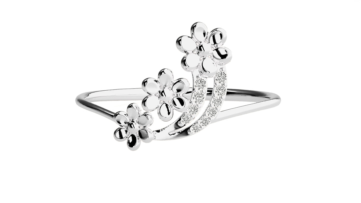 Radiant Floral Diamond Ring 0.12 ct