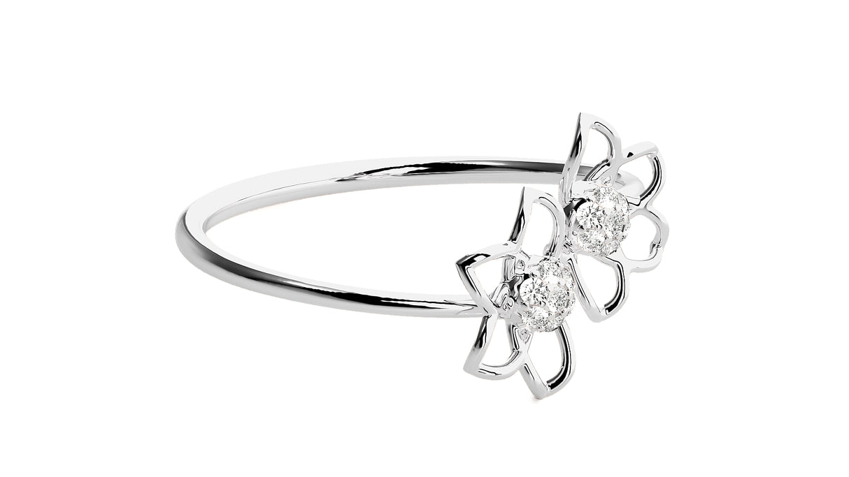 Delicate petals Diamond Ring 0.12 ct