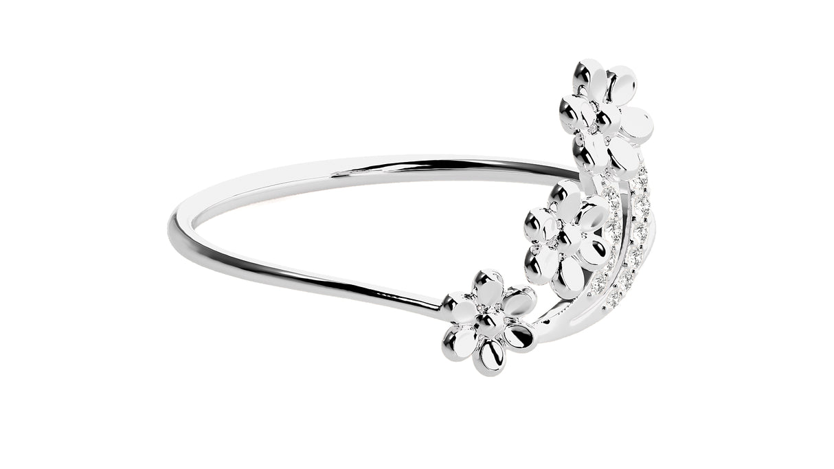 Radiant Floral Diamond Ring 0.12 ct
