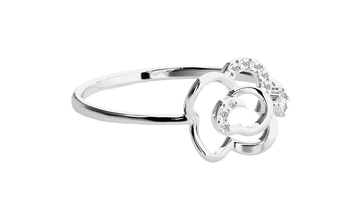 Sparkling Flower Diamond Ring 0.12 ct