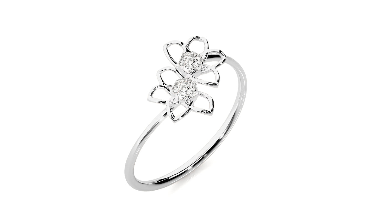 Delicate petals Diamond Ring 0.12 ct