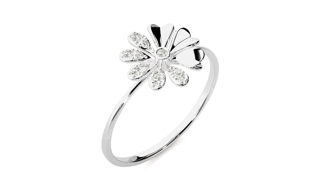 Diamond Petals Ring 0.12 ct