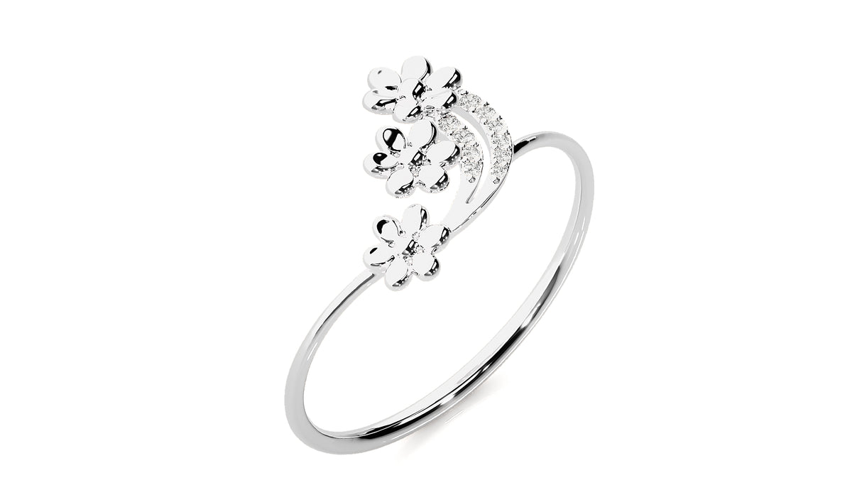 Radiant Floral Diamond Ring 0.12 ct