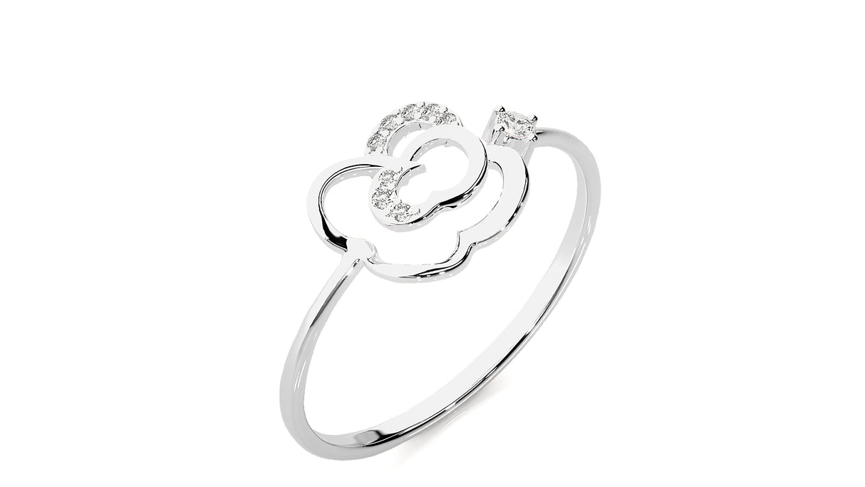 Sparkling Flower Diamond Ring 0.12 ct