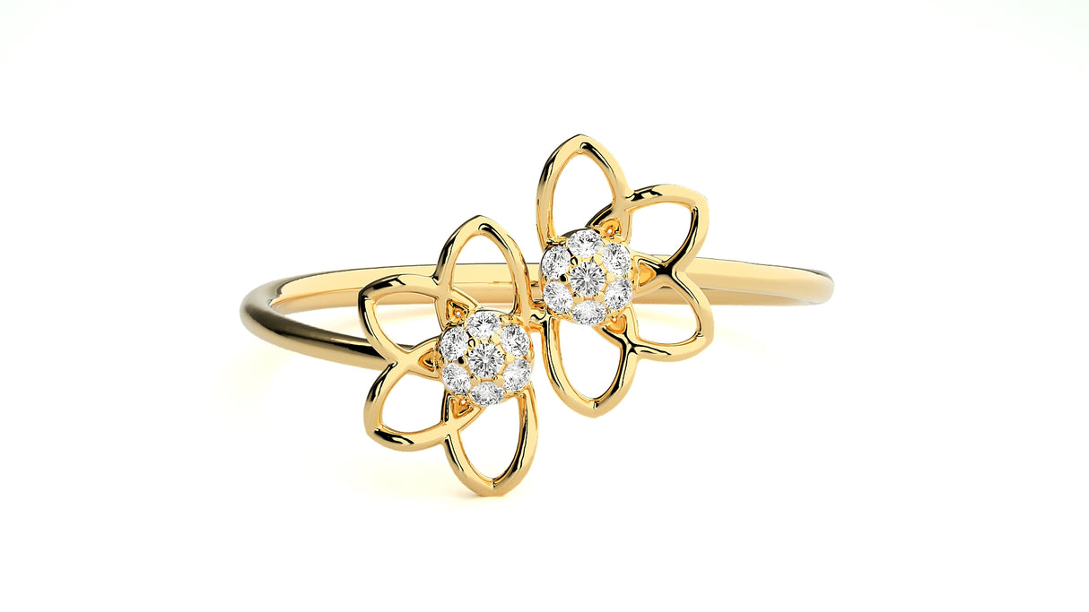 Delicate petals Diamond Ring 0.12 ct