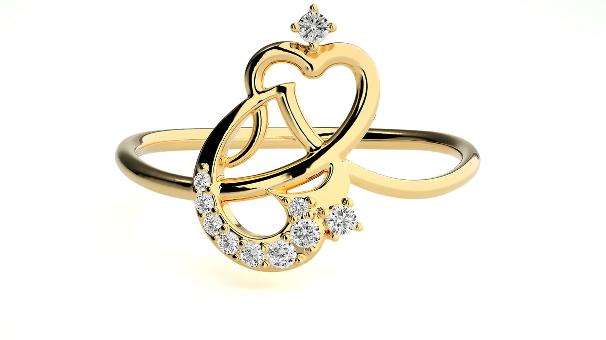 Golden Petal Diamond Ring 0.12 ct