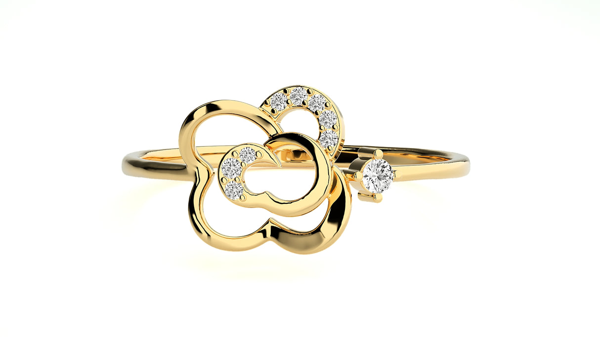 Sparkling Flower Diamond Ring 0.12 ct