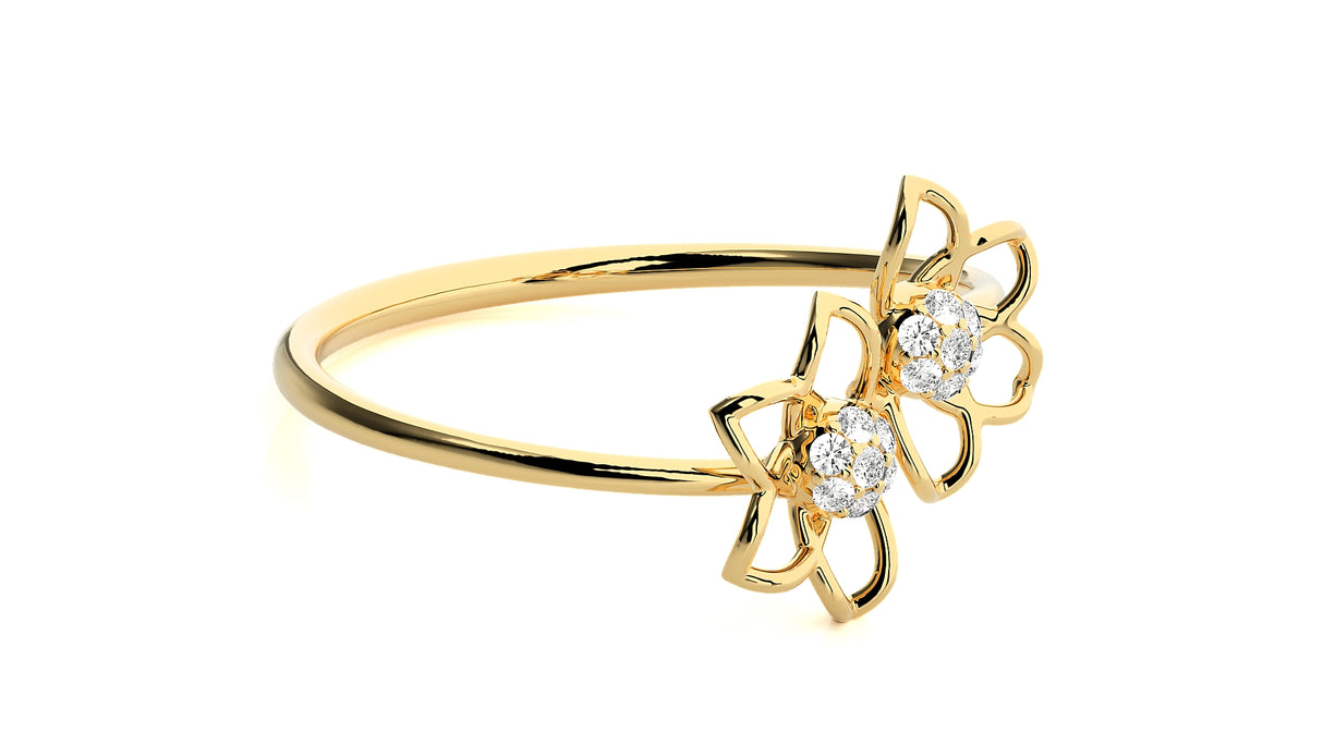 Delicate petals Diamond Ring 0.12 ct