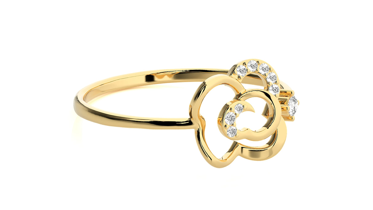 Sparkling Flower Diamond Ring 0.12 ct