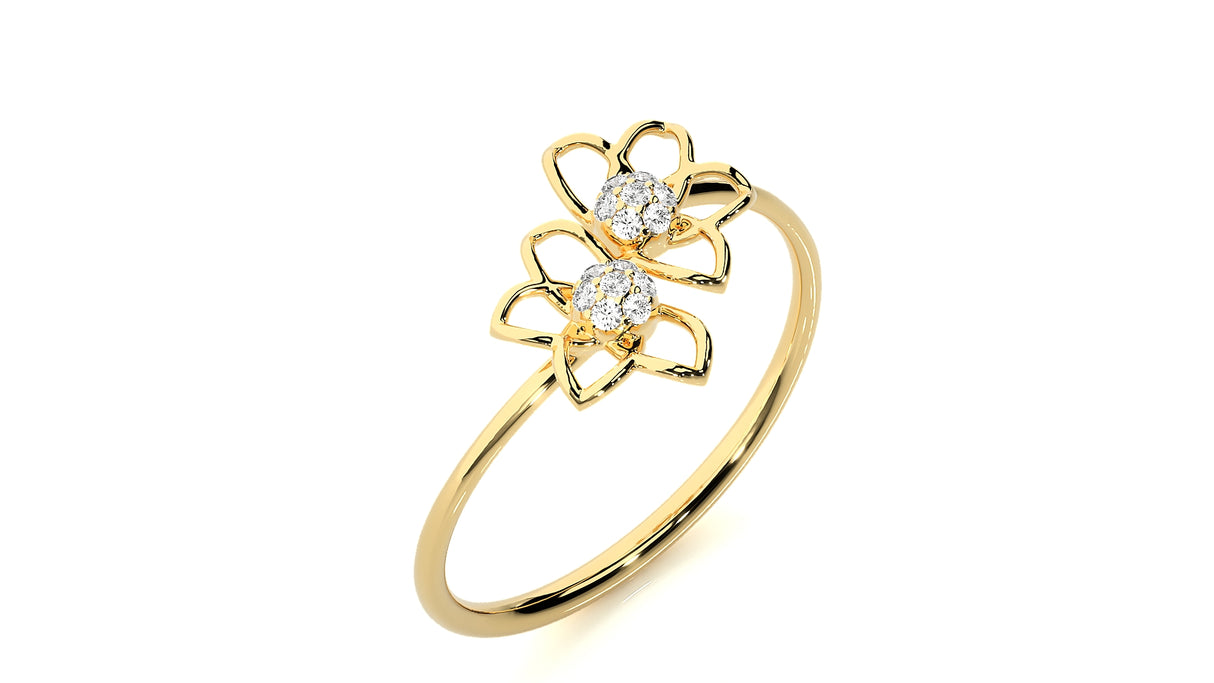Delicate petals Diamond Ring 0.12 ct