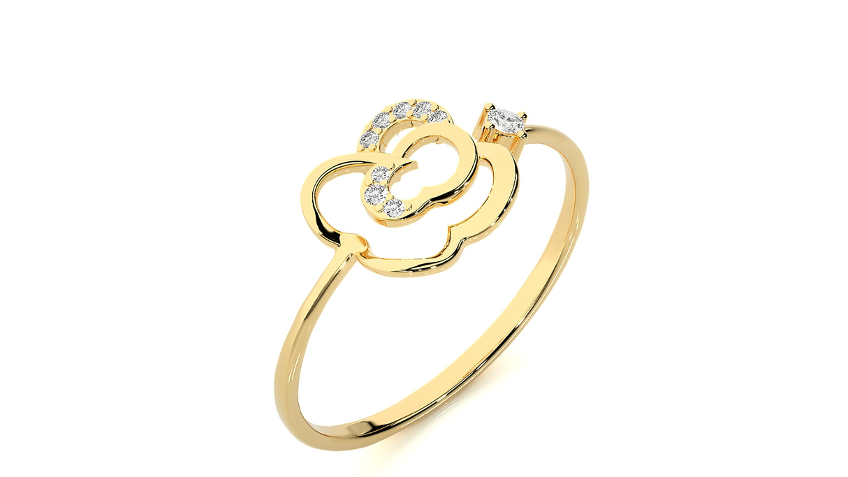 Sparkling Flower Diamond Ring 0.12 ct
