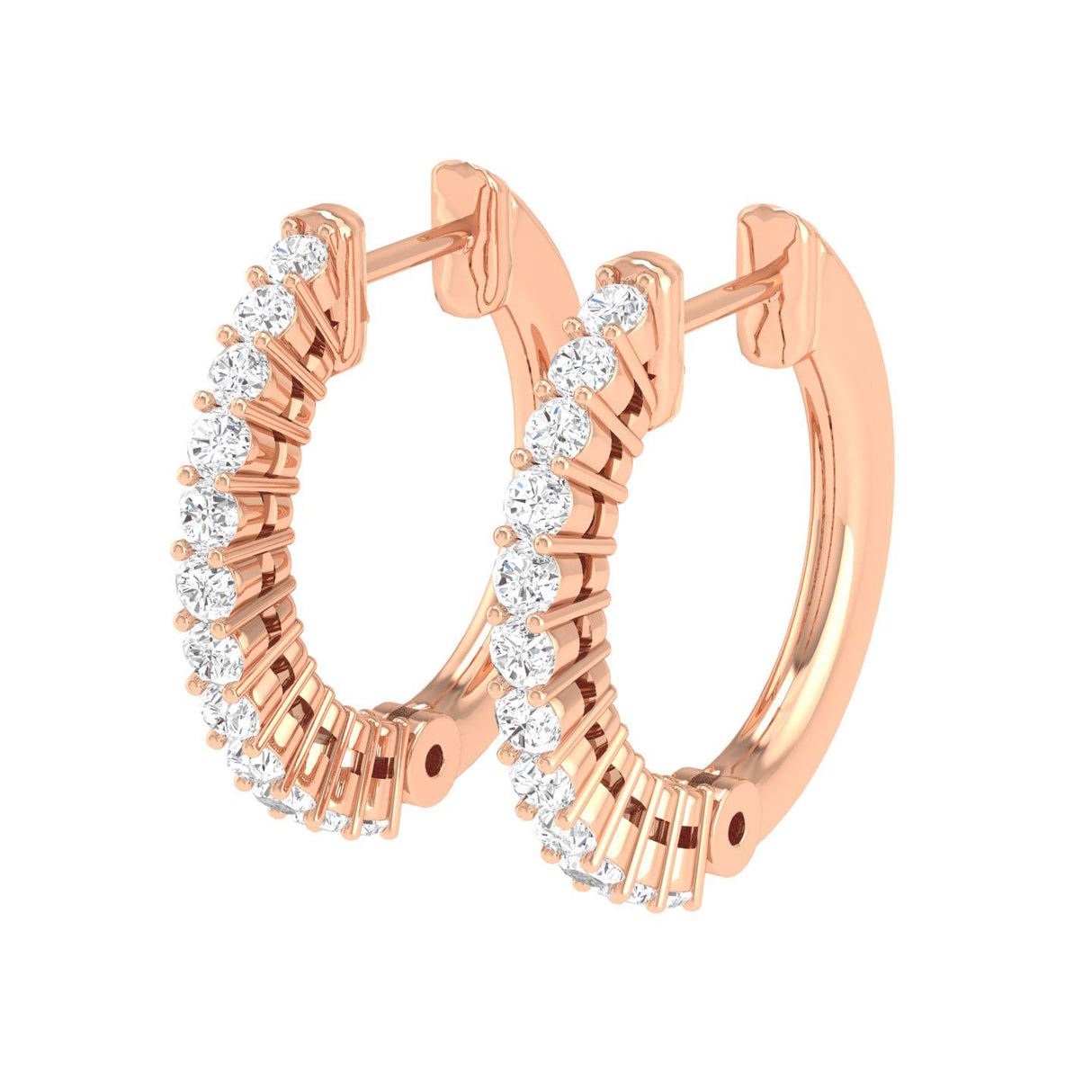 Diamond Hoop Earrings in White Gold 0.48ct