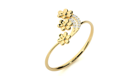 Radiant Floral Diamond Ring 0.12 ct