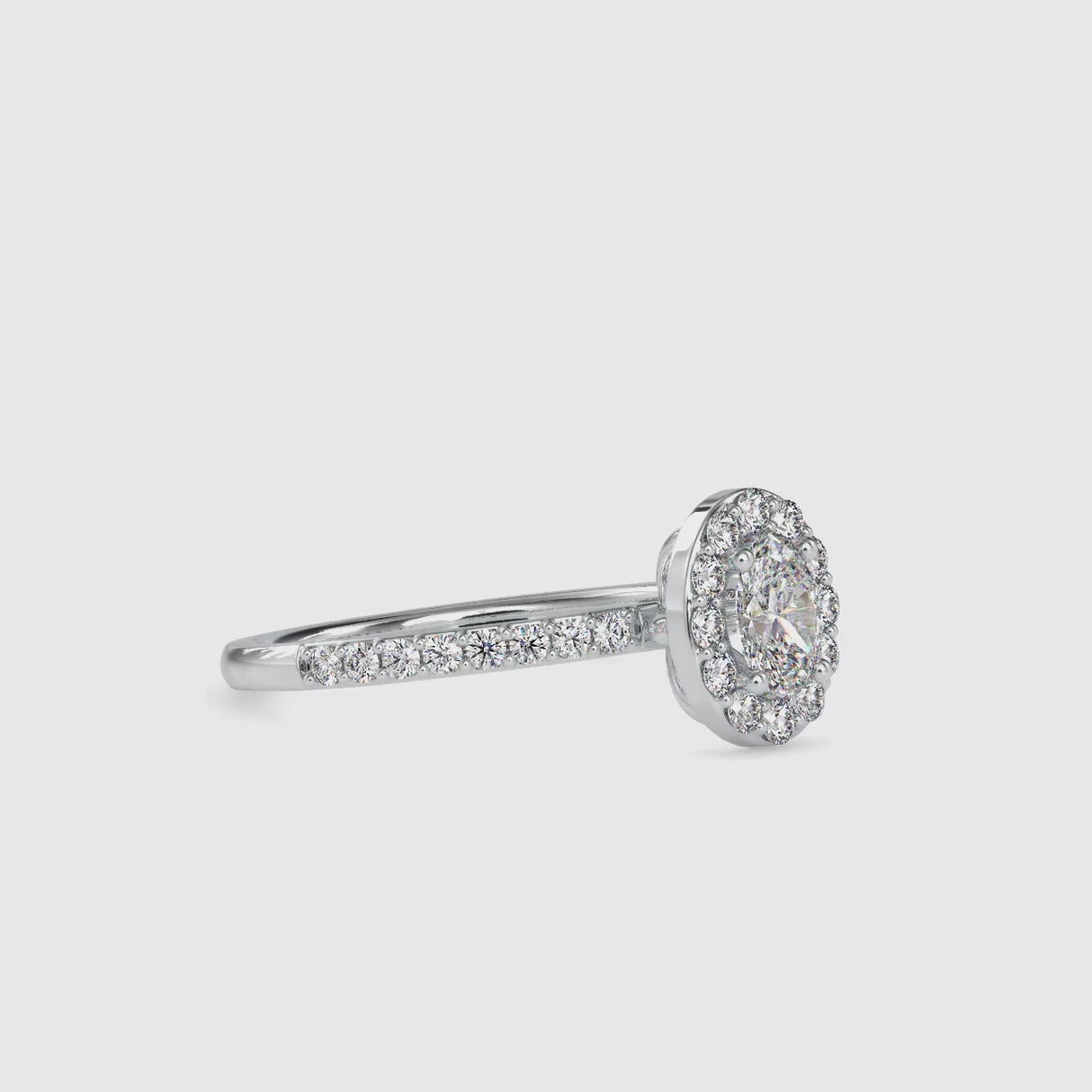 0.9 ct Oval Diamonds Ring